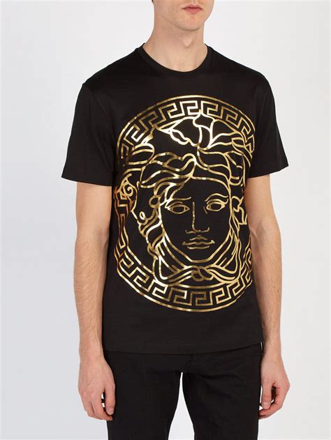 black gold versace short sleeve shirt|black Versace t shirt.